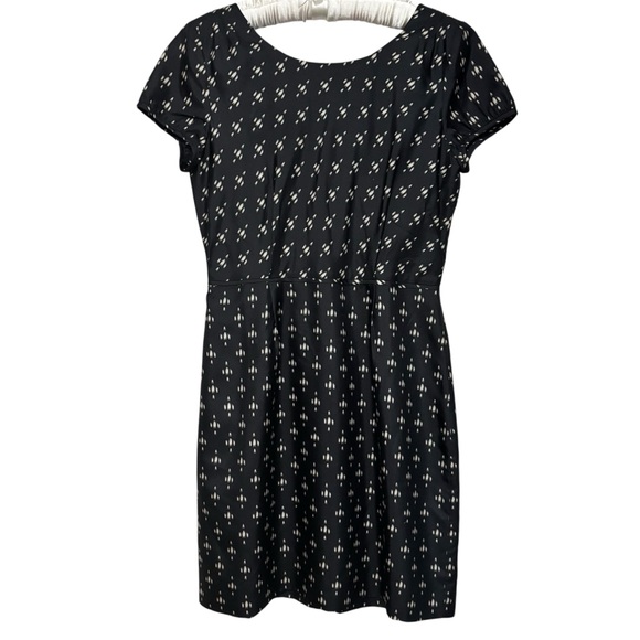J. Crew Black Silk Mini Dress Short Sleeve Round Neck Size 6 - Picture 6 of 10